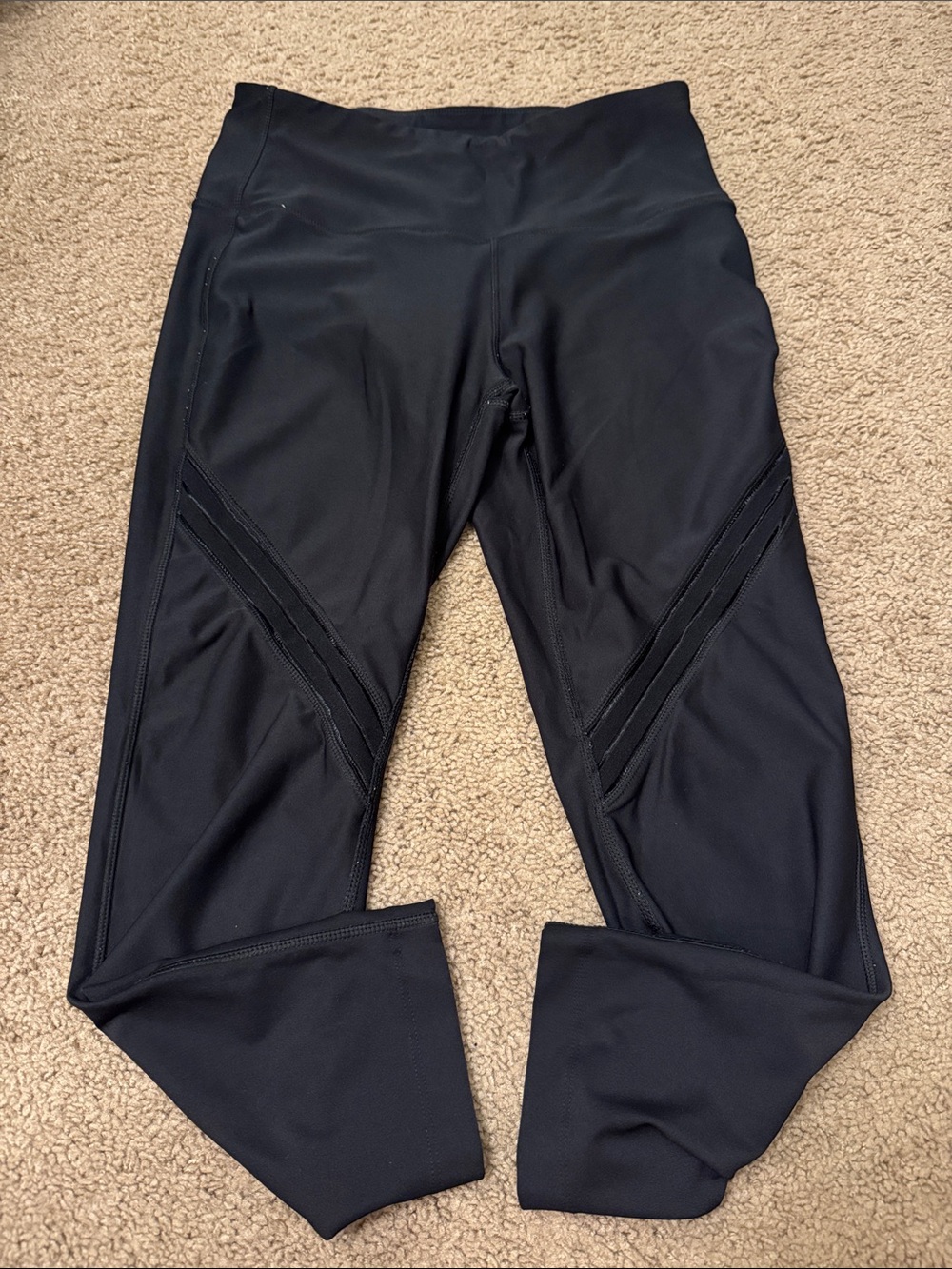 Avia Black Active Leggings with Mesh Insets